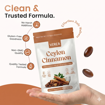 VEREA PREMIUM CEYLON CINNAMON 7200mg (with MCT Oil)