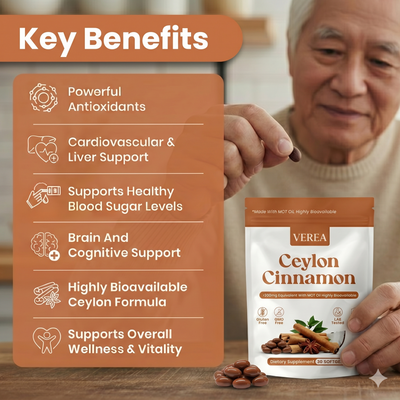 VEREA PREMIUM CEYLON CINNAMON 7200mg (with MCT Oil)